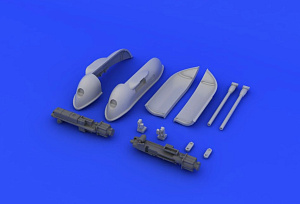 Additions (3D resin printing) 1/48 Messerschmitt Bf-109G-6 cannon pods (designed to be used with Eduard kits) 