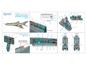 MiG-21SM Fishbed-J 3D-Printed & coloured Interior on decal paper (Eduard) (with 3D-printed resin parts)