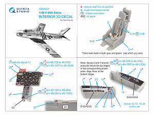 F-86A Sabre 3D-Printed & coloured Interior on decal paper (Clear Prop)