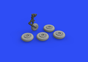 Additions (3D resin printing) 1/72 Mikoyan MiG-17F wheels with weighted tyre effect (designed to be used with Airfix kits)