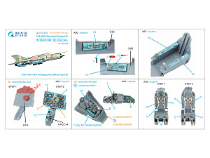 MiG-21bis late 3D-Printed & coloured Interior on decal paper (Eduard) (with 3D-printed resin parts)
