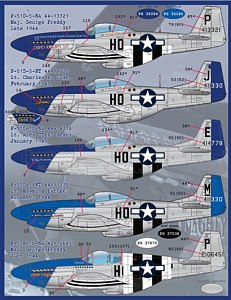 Decal 1/32 North-American P-51B/P-51D Meyer's Maulers Part I (Furball Aero-Design)