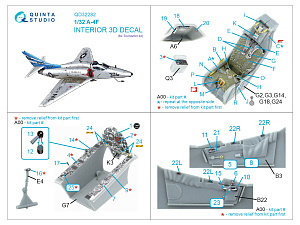 A-4F Skyhawk 3D-Printed & coloured Interior on decal paper (Trumpeter)
