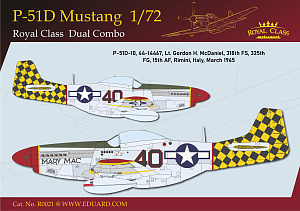 Model kit 1/72 North-American P-51D Mustang DUAL COMBO (ROYAL CLASS) (Eduard kits)