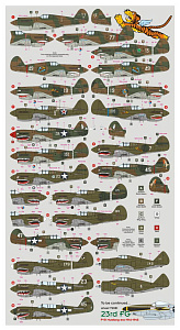 Decal 1/72 AVG/23rd FG (Curtiss Hawk 81A and P-40 Warhawk era 1941-44) (DK Decals)