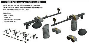 Additions (3D resin printing) 1/48 Dornier Do-17Z bomber guns (designed to be used with Eduard kits and ICM kits)