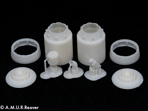 Additions (3D resin printing) 1/48 Rolls-Royce Turbomeca Adour engine nozzles for SEPECAT Jaguar models (A.M.U.R.Reaver) 