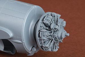 Additions (3D resin printing) 1/48 Grumman F4F-4 Wildcat engine set (designed to be used with Eduard kits)