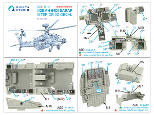 AH-64DI Saraf 3D-Printed & coloured Interior on decal paper (Takom) (Small version)