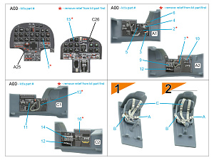 F-82H Twin Mustang 3D-Printed & coloured Interior on decal paper (Special Hobby)