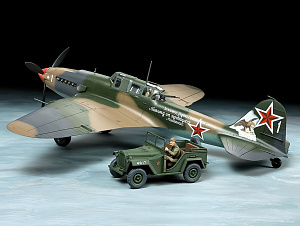 Model kit 1/48 Ilyushin IL-2 Sturmovik & GAZ-67B Set (Tamiya)