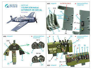 F6F-5 Hellcat 3D-Printed & coloured Interior on decal paper (Eduard)