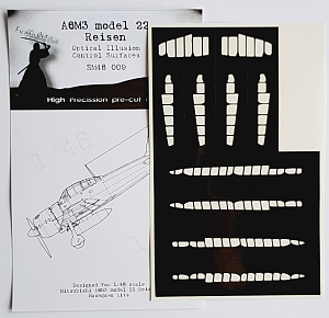 Mitsubishi A6M5/A6M7/A6M8/A6M2-K Reisen 3D/optical illusion paint mask for control surfaces (designed to be used with Hasegawa kits)