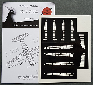 Kawanishi N1K1-J Shiden 3D/optical illusion paint mask for control surfaces (designed to be used with Hasegawa kits)