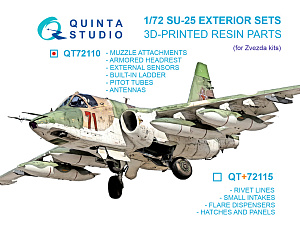Su-25 Exterior Set Pt.1: muzzle attachments, armored headrest, external sensors, built-in ladder, pitot tubes and antennas  (Zvezda)