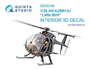 AH-6J/MH-6J 3D-Printed & coloured Interior on decal paper (Kitty Hawk)