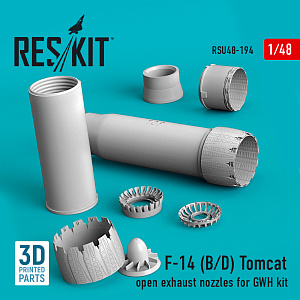 Additions (3D resin printing) 1/48 Grumman F-14B/F-14D Tomcat open exhaust nozzles (ResKit)