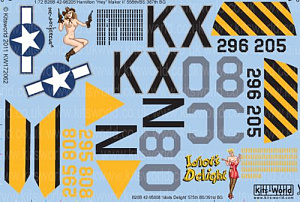 Decal 1/72 Martin B-26B Marauders. 42-96205/KX-N Hamilton (Kits-World)