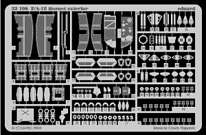 Photo Etching Kit 1/32 McDonnell-Douglas F/A-18 Hornet exterior (designed to be used with Academy kits)