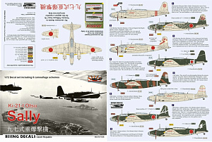 Decal 1/72 Mitsubishi Ki-21-I Otsu 'Sally' (8x camo)  (Rising Decals)