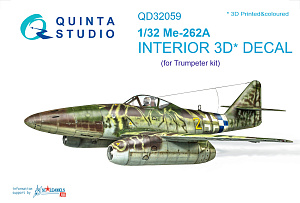 Me-262A 3D-Printed & coloured Interior on decal paper (for Trumpeter kit)
