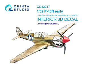 P-40N early 3D-Printed & coloured Interior on decal paper  (Hasegawa/Eduard)