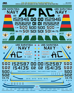 Decal 1/32 VA-75 SUNDAY PUNCHERS (1) USN Grumman A-6A/A-6E Intruders in the Vietnam War & the Cold War. (AOA Decals)