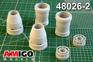 Additions (3D resin printing) 1/48 AL-41F1S Su-57 engine nozzle (Amigo Models)