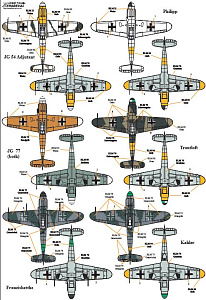 Decal 1/48 Messerschmitt Bf-109s with Stab markings Pt 2 (14) (Xtradecal)