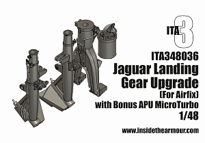 Additions (3D resin printing) 1/48 BAC/SEPECAT Jaguar GR.1/GR.1A Landing Gear Upgrade (designed to be used with 2025 release Airfix kits)