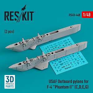 Additions (3D resin printing) 1/48 USAF Outboard pylons for McDonnell F-4 Phantom II (ResKit)