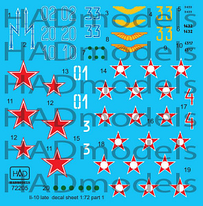 Decal 1/72 IL-10 late (7x camo) Part 1 (HAD)