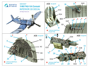 F4U-1A 3D-Printed & coloured Interior on decal paper (Magic Factory)