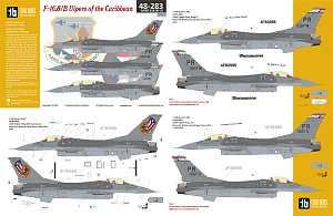 Decal 1/48 General-Dynamics F-16A/F-16B Vipers of the Caribbean (Two Bobs)