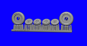 Additions (3D resin printing) 1/32 Wheels for MIG-9/15 (under load) (RESArm)