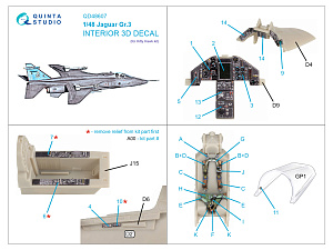 Jaguar Gr.3 3D-Printed & coloured Interior on decal paper (Kitty Hawk)