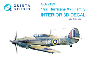 Hurricane Mk.I family 3D-Printed & coloured Interior on decal paper (Airfix)