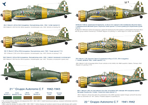 Decal 1/72 ltalian fighters in the sky of the USSR (MC. 200/ MC. 202) (Colibri Decals)