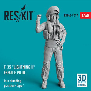 Additions (3D resin printing) 1/48 Lockheed-Martin F-35A/F-35B Lightning female pilot (in a standing position- type 1) (ResKit)