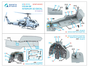 AH-1W 3D-Printed & coloured Interior on decal paper (Trumpeter)  (Small version)