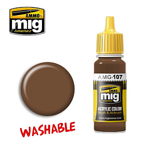 Acrylic paint WASHABLE EARTH (Ammo Mig) (17ml) 