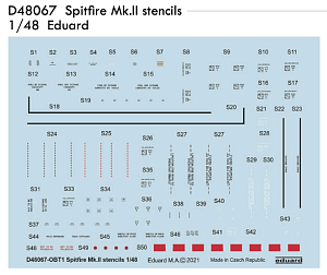 Decal 1/48 Spitfire Mk.II stencils (EDU)