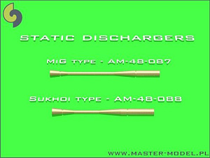 Aircraft guns (brass) 1/48 Static dischargers - type used on Sukhoi jets (14pcs)