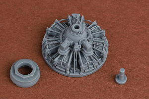 Additions (3D resin printing) 1/48 Grumman F4F-4 Wildcat engine set (designed to be used with Eduard kits)