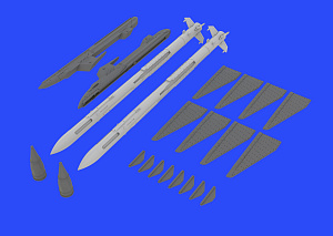 Additions (3D resin printing) 1/48 R-23R missiles for Mikoyan MiG-23 (designed to be used with Eduard kits and Trumpeter kits) 