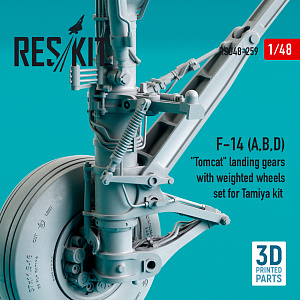 Additions (3D resin printing) 1/48 Grumman F-14A/F-14B/F-14D Tomcat metal pin strengthened landing gears with weighted wheels set (ResKit)