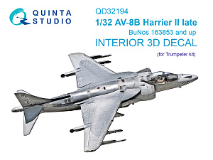 AV-8B Harrier II late 3D-Printed & coloured Interior on decal paper (Trumpeter)