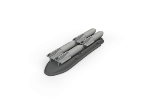 Additions (3D resin printing) 1/72 Avia S-199 4xETC 50 rack with bombs (designed to be used with Eduard kits) 