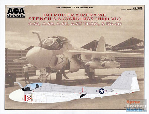 Decal 1/32 INTRUDER AIRFRAME STENCILS & MARKINGS (High-Viz) Grumman A-6A Intruder, A-6B, A-6E, A-6E TRAM, & KA-6D (AOA Decals)