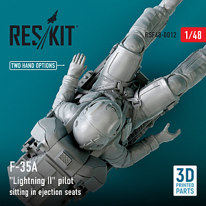 Additions (3D resin printing) 1/48 USAF pilots Lockheed-Martin F-35A Lightning II sitting in late modification ejection seats (type 1) (ResKit)